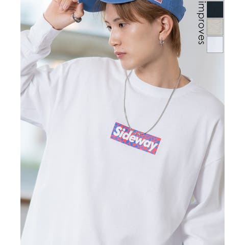 improves（インプローブス） | 長袖Tシャツ メンズ SIDEWAY STANCE サイドウェイスタンス オリジナルプリント ボックスロゴ カットソー ロンT カジュアル スケーター ストリート 古着MIX 韓国