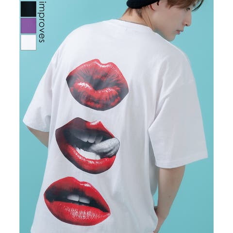 improves（インプローブス） | 半袖Tシャツ メンズ レディース オリジナルプリント リップス グラフィック カットソー 大きめ アメカジ カジュアル スケーター ストリート 韓国ファッション