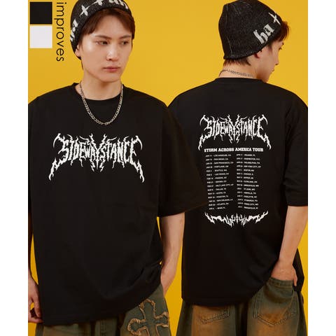 improves（インプローブス） | カットソー メンズ  SIDEWAY STANCE サイドウェイスタンス 半袖 Tシャツ  ツアー バンド レトロ プリント アメカジ カジュアル Y2K ストリート 90s ロック 韓国