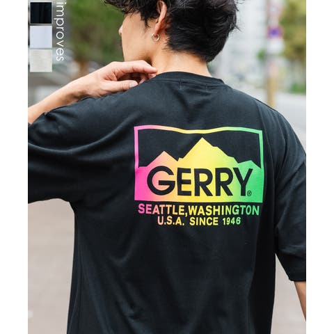 improves（インプローブス） | Tシャツ メンズ GERRY ジェリー 別注 マウントロゴ グラデーション ワンポイント 半袖T カットソー スポーツライク アウトドア アメカジ バックプリン