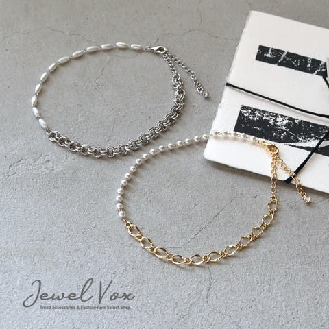 Jewel vox（ジュエルヴォックス） | アンクレット ブレスレット レディース 金属アレルギー パール 華奢 つけっぱなし チェーン 18Kコーティング ニッケルフリー 安心 ゴールド シルバー メタル デイリー 可愛い プレゼント 女性 ギフト 大人 30代 40代 50代 韓国 大人 韓国ファッション 人気