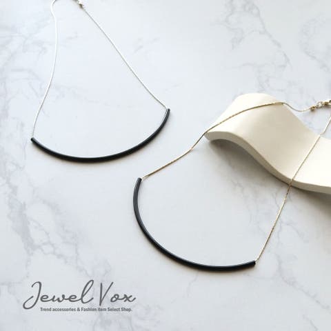 Jewel vox（ジュエルヴォックス） | ネックレス ショート レディース ニッケルフリー 金属アレルギー チェーン ブラックパイプ バー 黒 ゴールド シルバー 安心 シンプル オシャレ 韓国 大人 韓国ファッション 人気