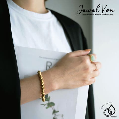 Jewel vox（ジュエルヴォックス） | ブレスレット レディース ステンレス製 サージカルステンレス SUS304 メタル チェーン ごつめ 太め 金属アレルギー シンプル カジュアル オシャレ 女性 韓国 大人 韓国ファッション 人気