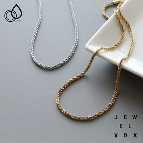 Jewel vox（ジュエルヴォックス） | ネックレス ステンレス製 レディース ショートネックレス サージカルステンレス 金属アレルギー チェーン つけっぱなし 重ね付け ゴールド シルバー シンプル 普段使い カジュアル オシャレ ギフト プレゼント 韓国 大人 韓国ファッション 人気 