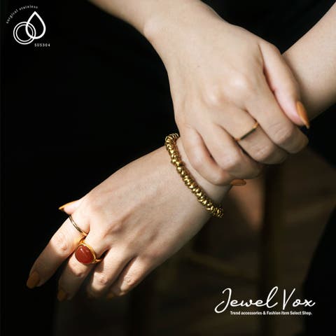 Jewel vox（ジュエルヴォックス） | 指輪 リング ステンレス製 レディース サージカルステンレス SUS304 天然石 金属アレルギー つけっぱなし 重ね付け ゴールド レッドアゲート アゲート ジェイド タイガーアイ  韓国 大人 韓国ファッション 人気