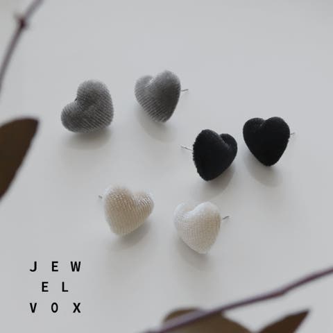 Jewel vox（ジュエルヴォックス） | ピアス 金属アレルギー レディース ハート ベロア調 ステンレスポスト 大人かわいい 普段使い シンプル 結婚式 デイリー カジュアル オシャレ ギフト プレゼント 30代 40代 50代 韓国 大人 韓国ファッション 人気