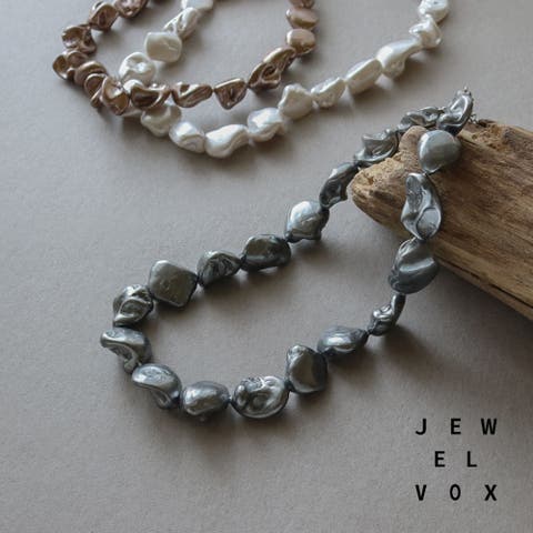 Jewel vox（ジュエルヴォックス） | ネックレス ステンレスアジャスター 金属アレルギー ショートネックレス レディース シェル 貝 大ぶり いびつ ニュアンス シンプル おしゃれ 大人かわいい デイリー カジュアル ブラウン ホワイト グレー 女性 韓国 大人 韓国ファッション 人気