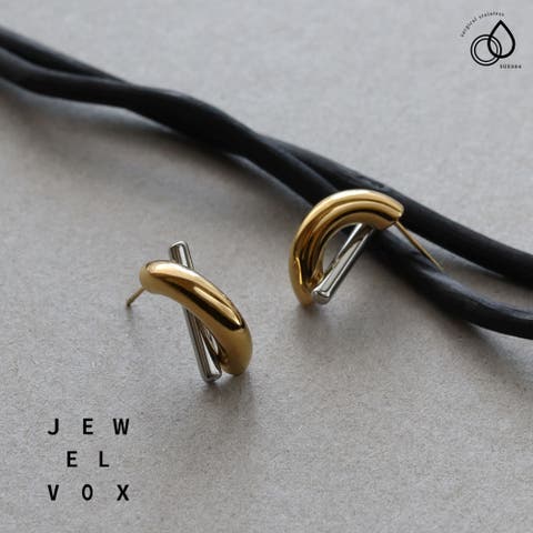Jewel vox（ジュエルヴォックス） | ピアス ステンレス レディース 金属アレルギー サージカルステンレス バイカラー コンビカラー ゴールド シルバー つけっぱなし 普段使い かわいい オシャレ オケージョン 結婚式 パーティー 女性 ギフト プレゼント 大人 韓国ファッション 人気