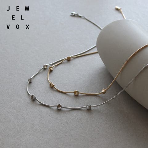 Jewel vox（ジュエルヴォックス） | ネックレス 金属アレルギー レディース ニッケルフリー ボール 変形 ニュアンス ゴールド シルバー シンプル チェーン オケージョン 普段使い  韓国 大人 韓国ファッション 人気