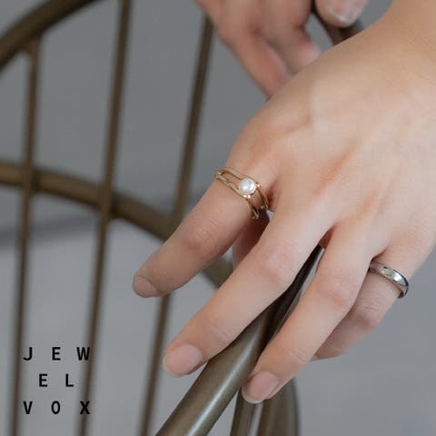 Jewel vox（ジュエルヴォックス） | 指輪 リング レディース ニッケルフリー 金属アレルギー Pパール パール ワンサイズ フリーサイズ 13号 サークル モチーフ 大ぶり オープン ニュアンス ゴールド シルバー 普段使い 韓国 大人 韓国ファッション 人気