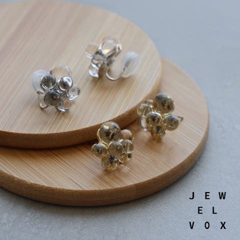 Jewel vox（ジュエルヴォックス） | ピアス イヤリング 金属アレルギー レディース チタンポスト クリア 花 フラワー ニッケルフリー ゴールド シルバー カジュアル シンプル デイリー 普段使い 女性 韓国 大人 韓国ファッション 人気