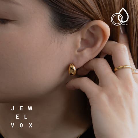 Jewel vox（ジュエルヴォックス） | ピアス ステンレス製 レディース 金属アレルギー ドロップ モチーフ しずく ゴールド シルバー 普段使い デイリー カジュアル シンプル 結婚式 オケージョン 韓国 大人 韓国ファッション 人気