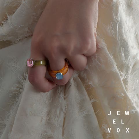 Jewel vox（ジュエルヴォックス） | リング 指輪 レディース アクリル ストーン グリーン オレンジ 13号 大ぶり トレンド 普段使い デイリー カジュアル シンプル 韓国 大人 韓国ファッション 人気