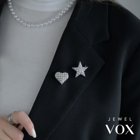 Jewel vox（ジュエルヴォックス） | ブローチ ストールピン レディース 安全ピン ハート 星 スター モチーフ パール ゴールド シルバー 金具 結婚式 パーティー オケージョン 入学式 卒業式 入園式 卒園式 フォーマル 普段使い デイリー 韓国 大人 韓国ファッション 人気