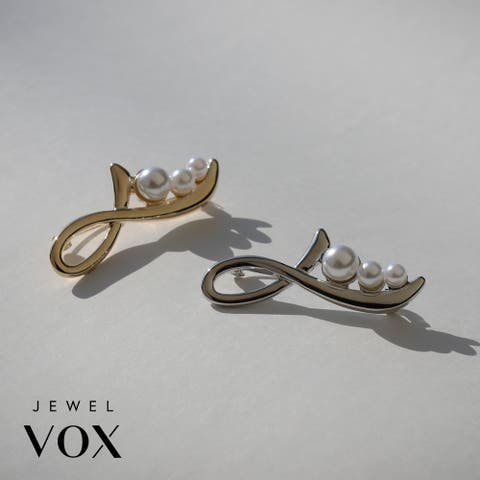 Jewel vox（ジュエルヴォックス） | ブローチ レディース ストールピン 安全ピン リボン ノット モチーフ Ｐパール ゴールド シルバー シンプル 結婚式 パーティー オケージョン 入学式 卒業式 卒園式 卒園式 フォーマル  韓国 大人 韓国ファッション 人気