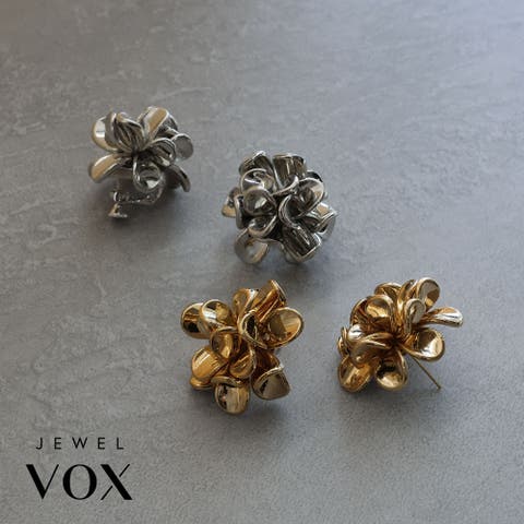 Jewel vox（ジュエルヴォックス） | ピアス イヤリング レディース ニッケルフリー 金属アレルギー 花 フラワー ニュアンス 大ぶり モチーフ ゴールド シルバー シンプル 普段使い デイリー カジュアル 結婚式 入学式 入園式 卒業式 卒園式 韓国 大人 韓国ファッション 人気