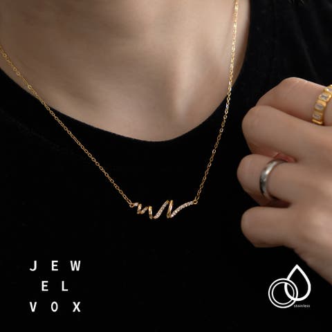 Jewel vox（ジュエルヴォックス） | ネックレス レディース ショートネックレス ステンレス製 金属アレルギー キュービックジルコニア コイル モチーフ ニュアンス ゴールド シルバー 普段使い デイリー カジュアル 結婚式 韓国 大人 韓国ファッション 人気