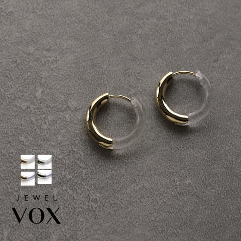 Jewel vox（ジュエルヴォックス） | ピアス 金属アレルギー対応 レディース パール アクリル フープ キャッチレス バイカラー ミックス クリア 透明 ニッケルフリー ゴールド シルバー 韓国 大人 韓国ファッション 人気