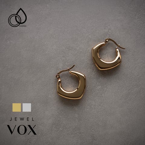 Jewel vox（ジュエルヴォックス） | ピアス ステンレス製 金属アレルギー対応 レディース フープ ニュアンス モチーフ ゴールド シルバー キャッチレス シンプル 女性 プチプラ 高見え 韓国 大人 韓国ファッション 人気