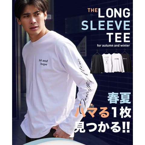 JIGGYS SHOP（ジギーズショップ） | ロンT メンズ 長袖Tシャツ◆ コットン マルチプリントロンT◆Tシャツ 長袖 カットソー ロンティー ブランド おしゃれ 20代 30代 40代 クルーネック ワンポイント 服 秋服 秋 冬服 冬 春服 春 黒 白 ベージュ