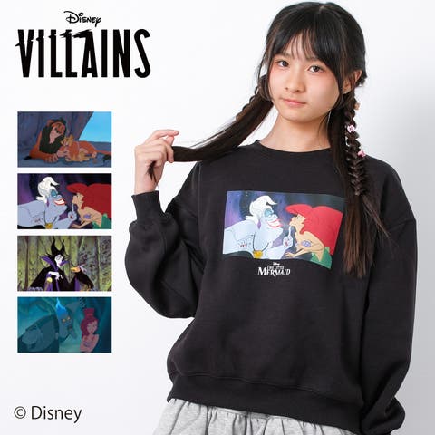 子ども服 SHUSHU（コドモフク） | ディズニー ヴィランズ 裏起毛プリントトレーナー VILLAINS スウェット ゆったり 子供服 女の子 小学生 中学生 ファッション ガールズ キッズ ジュニア 140cm 150cm 160cm