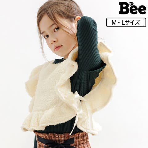 子供服Bee（コドモフクビー） | 配色ボアベスト 子供服 キッズ 女の子 男の子 秋 冬 小物 韓国子供服