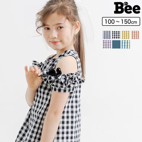 子供服Bee（コドモフクビー） | オフショルダーワンピース 子供服 キッズ 女の子 春 夏 韓国子供服