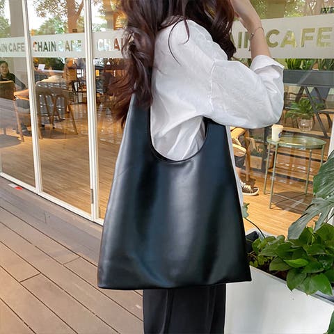 IRADOWL（アイラドール） | バッグ ショルダーバッグ レザーバッグ  かばん ショルダー フェイク レザー 柔らかい 使いやすい スクエア 型 大きい 大容量 シンプル 無地 韓国 ファッション オルチャン 韓国ファッション 人気 オフィス カジュアル