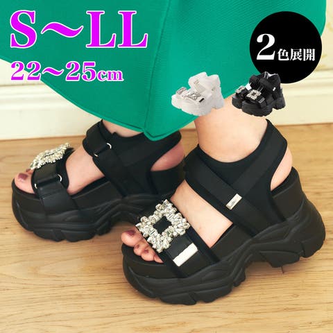 Mafmof（マフモフ） | Mafmof(マフモフ)10.5cm厚底ボリュームソールバックルベルクロダッドスポーツサンダル