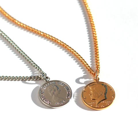Melody　Accessory（メロディ） | ネックレス コイン 幸運 ペンダント 金貨 オフィス レディース メンズ 銀貨 ワンポイント 小ぶり シンプル 結婚式 ゴールド シルバー ブランド チェーン おしゃれ プレゼント 春 夏