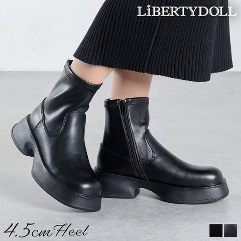 LibertyDoll（リバティードール） | 4.5cmヒール スクエア厚底ストレッチブーツ ☆9137