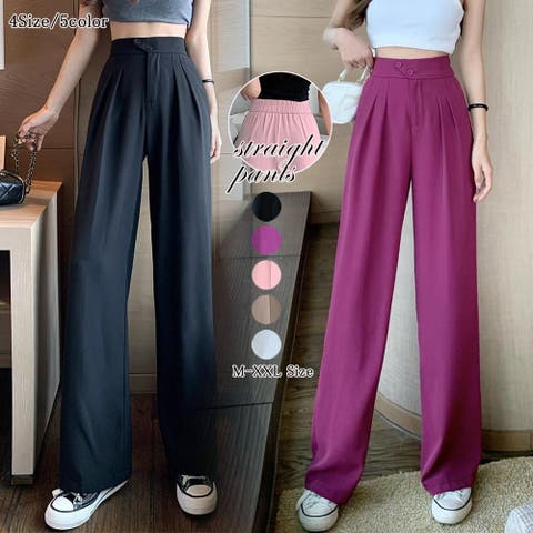 Miniministore（ミニミニストア） | ドレープストレートパンツ レディース美脚