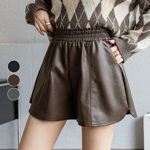 楽天市場】300円OFFクーポン フェイクレザー ショートパンツ