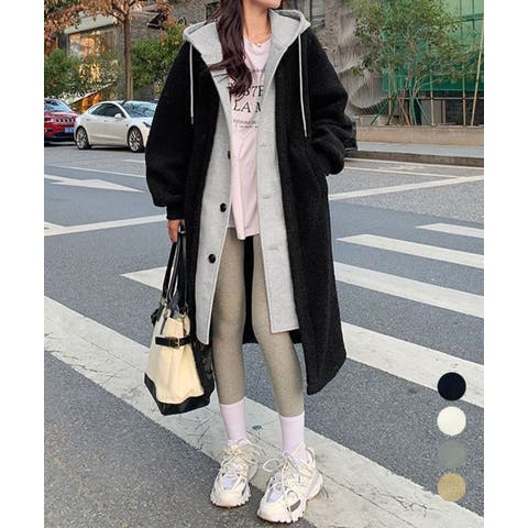 Miniministore（ミニミニストア） | ボアロングパーカーレイヤード風ボアコート