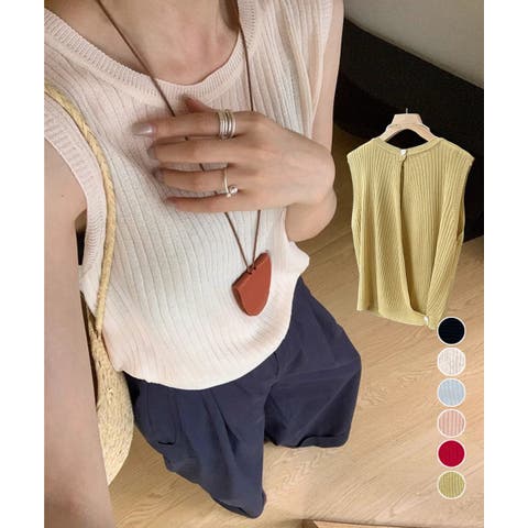 Miniministore（ミニミニストア） | サマーニットタンクトップ 背中開き 夏服