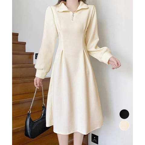 Miniministore（ミニミニストア） | ハーフジップワンピース長袖ウエストタック