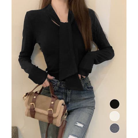 Miniministore（ミニミニストア） | リボンタイ付きトップス ボウタイtシャツ