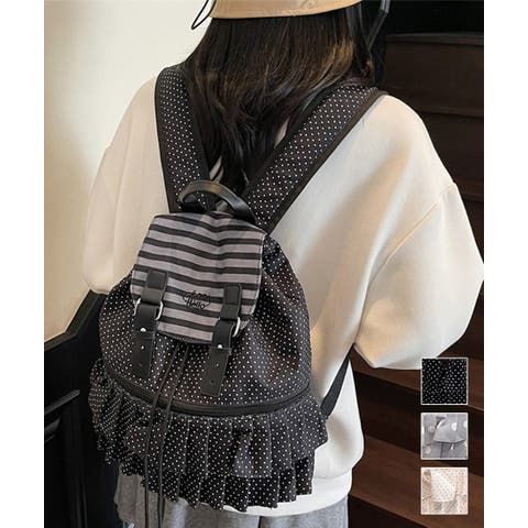 Miniministore（ミニミニストア） | ドット柄リュックサックフリルバックパック