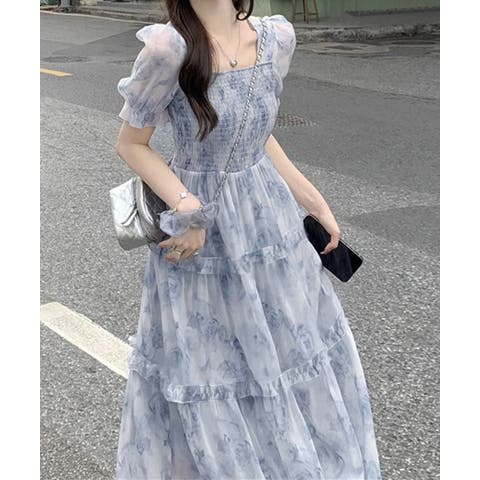 ワンピース シフォン フリル フロントボタン 白 透明感 Vネック ワンピース シフォン フリル フロントボタン 白 透明感 Vネック