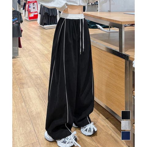 Miniministore（ミニミニストア） | 配色ラインスウェットパンツ ワイドパンツ