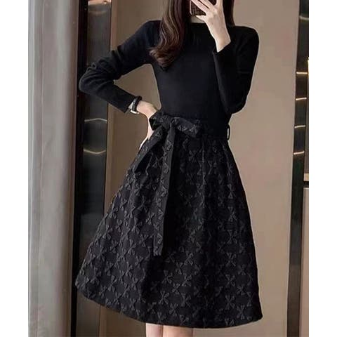 Miniministore（ミニミニストア） | リボン柄フレアワンピース ウエストマーク