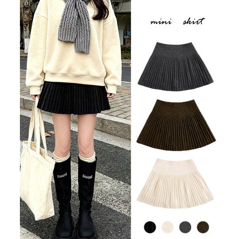 Miniministore（ミニミニストア） | ニットプリーツ ミニスカート レディース