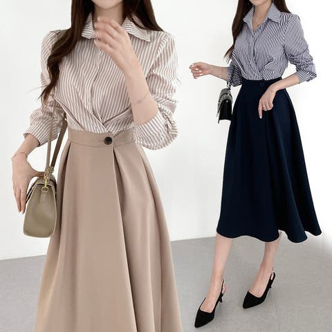 ミスウェディー（ミスウェディー） | シャツワンピース 長袖 ロング レディース 秋 切り替え