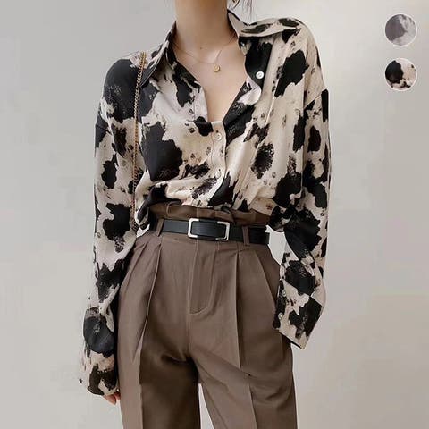 ミスウェディー(ミスウェディー) | レオパードシャツ レディース 長袖 プリント ゆったり シンプル 春秋 韓国