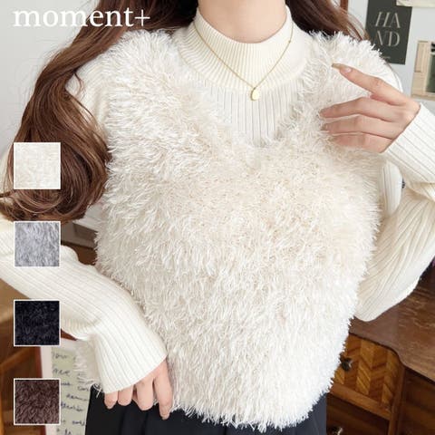 moment+（モーメントプラス） | ブークレフェザーショートニットベスト