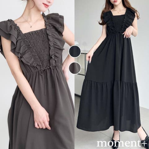 moment+（モーメントプラス） | フロントシャーリングフリルワンピース