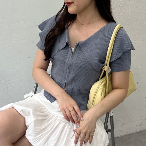 NICE CLAUP / OLIVE des OLIVE　OUTLET（ナイスクラップ） | 【秋まで着れる！】BIG衿ZIPｶｰﾃﾞ