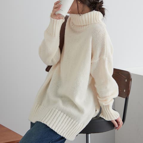 NICE CLAUP / OLIVE des OLIVE　OUTLET（ナイスクラップ） | ﾀｰﾄﾙﾈｯｸ起毛ﾄｯﾌﾟｽ