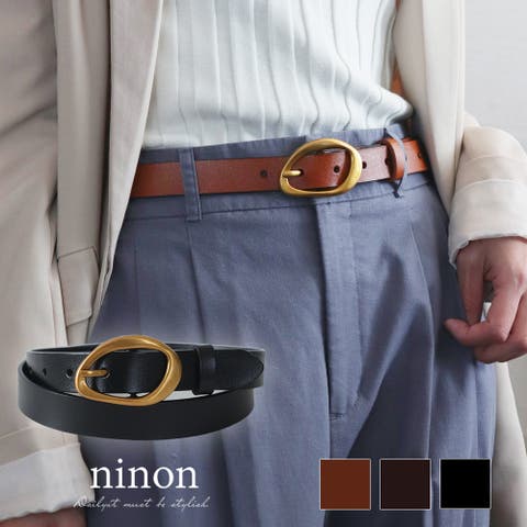 ninon（ニノン） | ベルト レディース 牛革 調整 ヘンケイ リング バックル カジュアル 大きいサイズ おしゃれ 黒 ジーンズ 長さ カット ビジネス スーツ ゴルフ 通勤 通学 シンプル 大人 細い レザー 革 ベルト細 フォーマル 長め 大きい サイズ 細め ゴルフベルト 上品 かわいい 可愛い