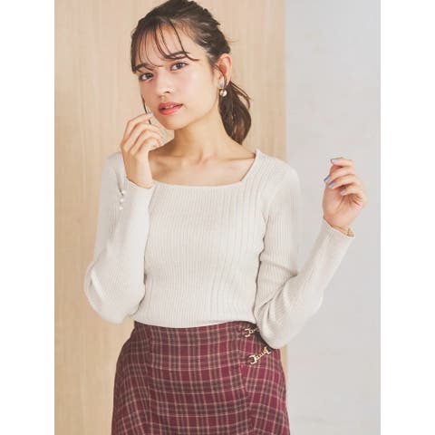 LUDIC PARK（ルディックパーク） | スクエアネックラメニットプルオーバー